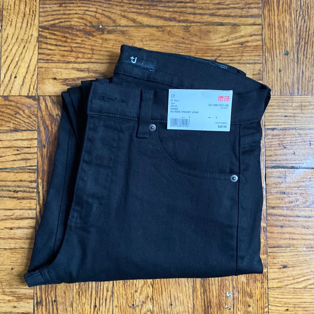 ISO. UNIQLO +J Selvedge Straight Jean Sz 25 Black